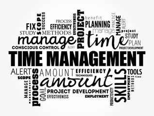 Time Management word cloud collage, business concept background