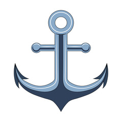 Vector image of a blue anchor on a white background.