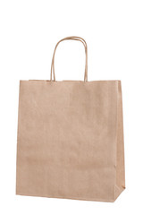 Large paper bag with handles on a white background