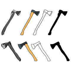  isolated, ax, icon on white background