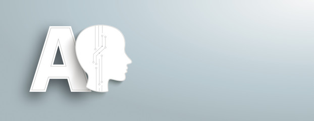 AI Human Head Circuit Header