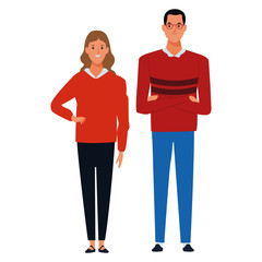 Fototapeta premium couple avatar cartoon character