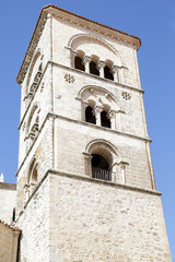 Fototapeta na wymiar Church tower of Santa María la Mayor, Trujillo, Caceres, Spain