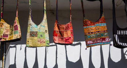 Indian market colorful bags