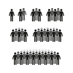 Icon of the crowd. Simple flat vector illustration. Web design for your further use