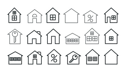 set of house icons
