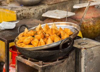 Samosa street food in India