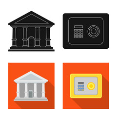 Vector design of bank and money icon. Collection of bank and bill vector icon for stock.