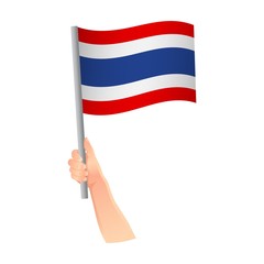 Thailand flag in hand icon