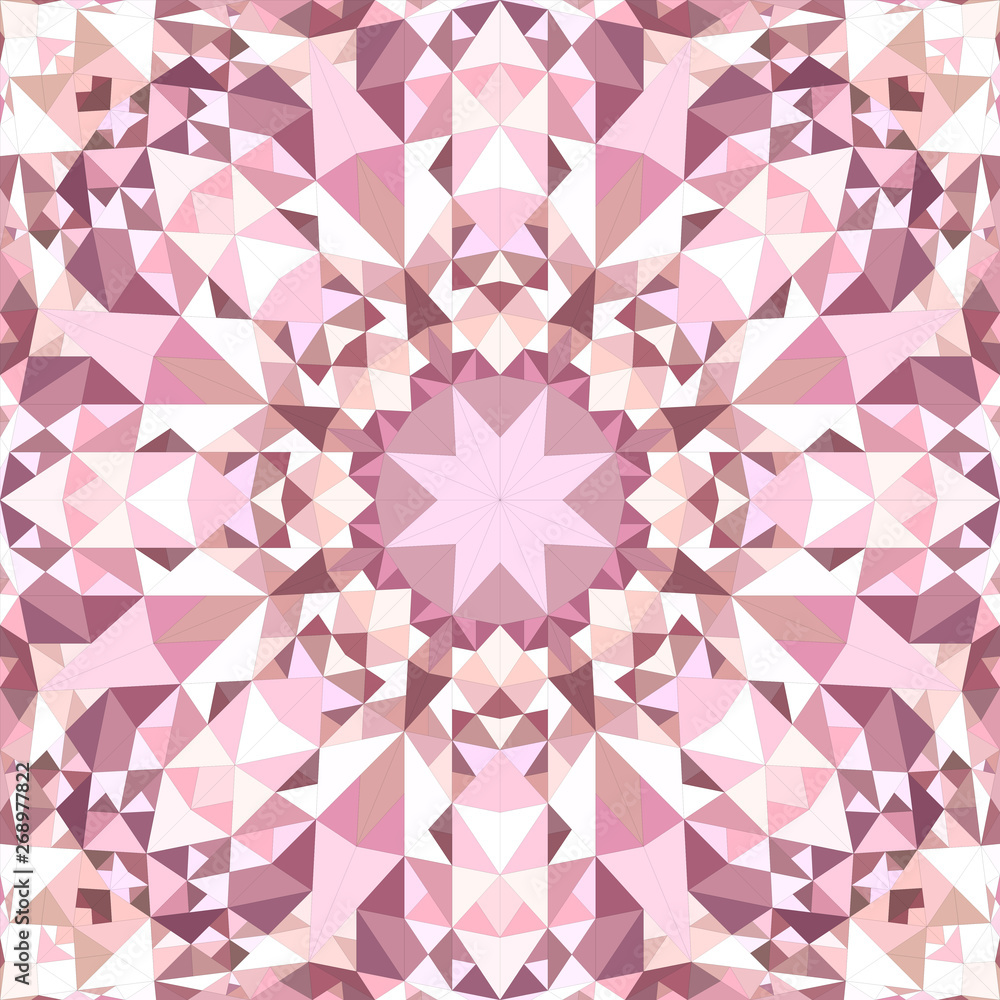 Poster pink abstract repeating triangle mosaic tile kaleidoscope pattern wallpaper - symmetrical vector bac