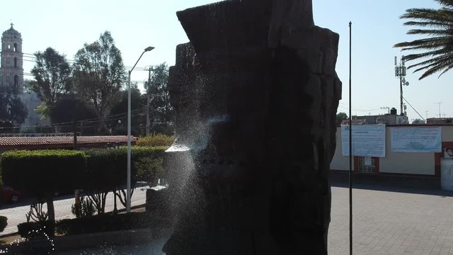 Tlaloc fountain in Mexico. God of rain.