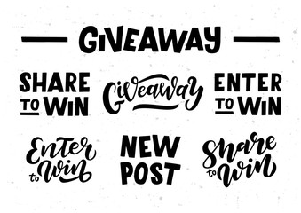 Giveaway hand drawn lettering set