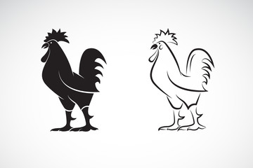 Vector of rooster or cock design on white background. Animal farm. Cock logo or icon. Easy editable layered vector illustration.