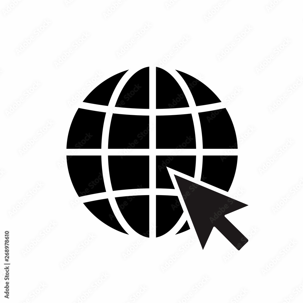 Aufkleber globe go to web icon. vector design