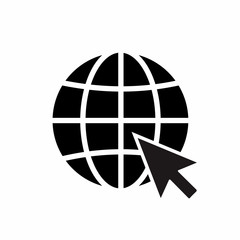Globe go to web icon. Vector design