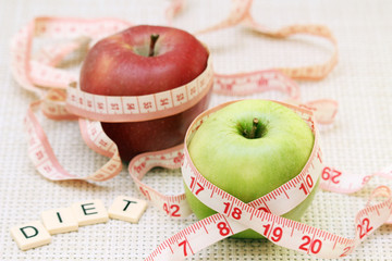Apples and flexible ruler as a concept of dieting and weight control