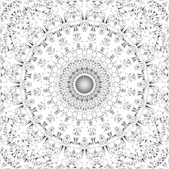Grey seamless abstract curved triangle mosaic tile kaleidoscope mandala pattern wallpaper - geometric vector background graphic design