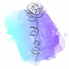 Watercolor flower art illustration