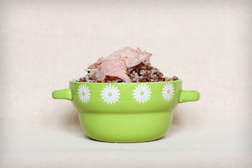  delicious buckwheat porridge with pork