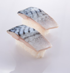 japanese food. sushi with seafood on white background