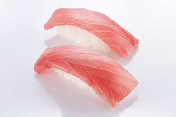 japanese food. sushi with seafood on white background