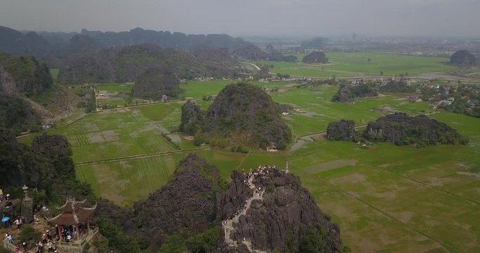 Aerial Vision of Nhin Bihn, Tam Loc, Trang An and Hang Mua Peak