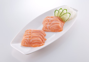 japanese food. sushi with seafood on white background