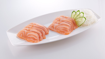 japanese food. sushi with seafood on white background