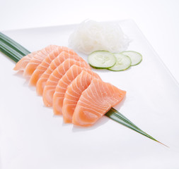 japanese food. sushi with seafood on white background