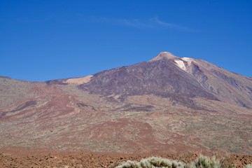 volcano under a blue sky