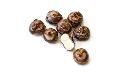 Chinese water chestnut on white background - isolated