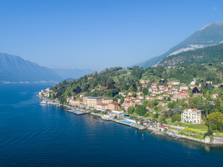 Fototapeta na wymiar Panoramic view of Cadenabbia. Como lake in Italy