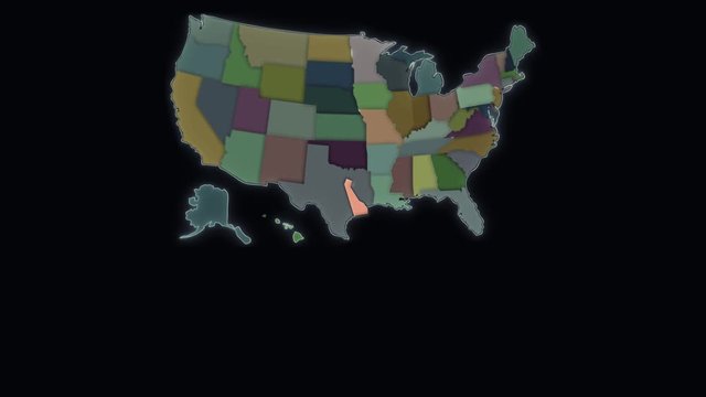 Delaware State is highlighted - USA / United States Map
