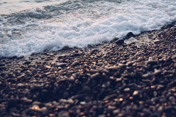Details of little rocks in the beach