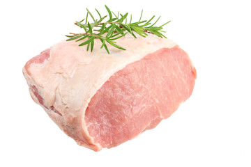 Raw pork meat isolated on white background