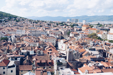 Fototapeta na wymiar Topview of the city of Split, Croatia 