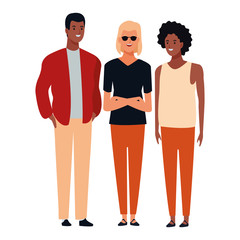 Obraz premium group of people avatar cartoon character