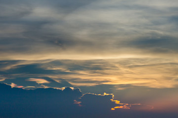 Twilight sky background. Colorful Sunset sky and cloud.vivid sky in twilight time background.Fiery orange sunset sky. Beautiful