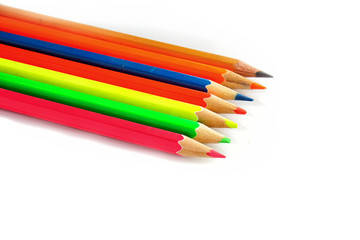 Colouring pensil isolated on white background.