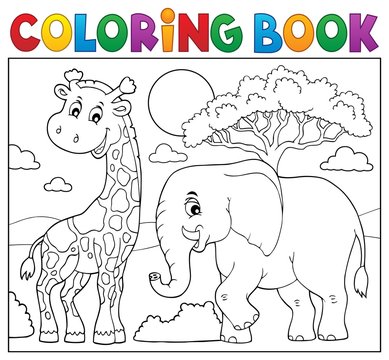 Coloring book African nature topic 8