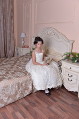 victorian girl in white dress