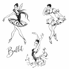Ballerina. Dancer. Ballet Carmen  Graphics Vector illustration