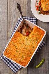 Cottage pie with beef and potatoes