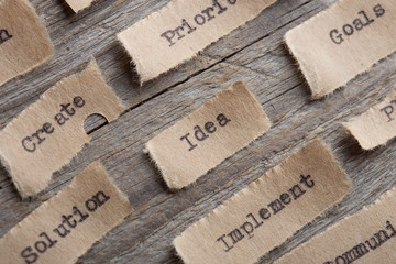 Idea - word on a piece of paper close up, business creative motivation concept