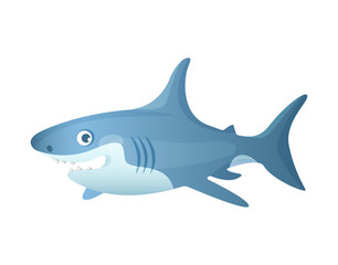 Aquarium cartoon shark ocean sea animals for games
