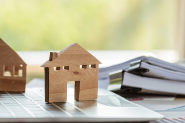 Property home model for loan real estate to buy new for family or mortgage investment concept:...
