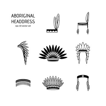 Set - Headdress of natives.