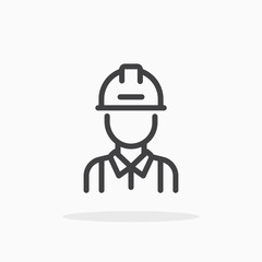 Fototapeta premium Engineer icon in line style. Editable stroke.