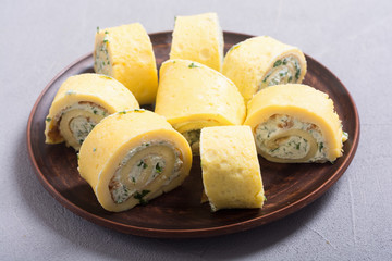 Homemade Eggs omelet rolls