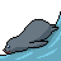 vector pixel art seal slide